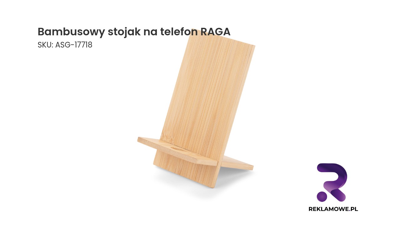 Bambusowy stojak na telefon RAGA Ekologiczny bambusowy stojak na telefon marki RAGA