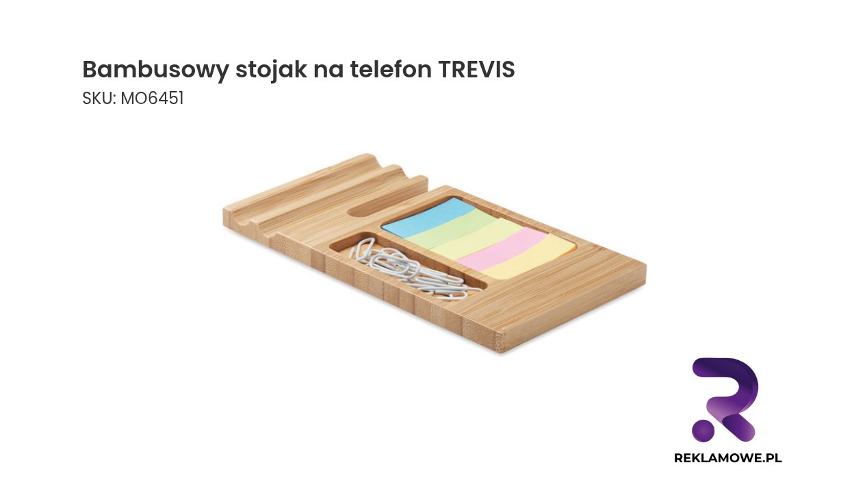 Bambusowy stojak na telefon TREVIS Ekologiczny bambusowy stojak na telefon marki TREVIS