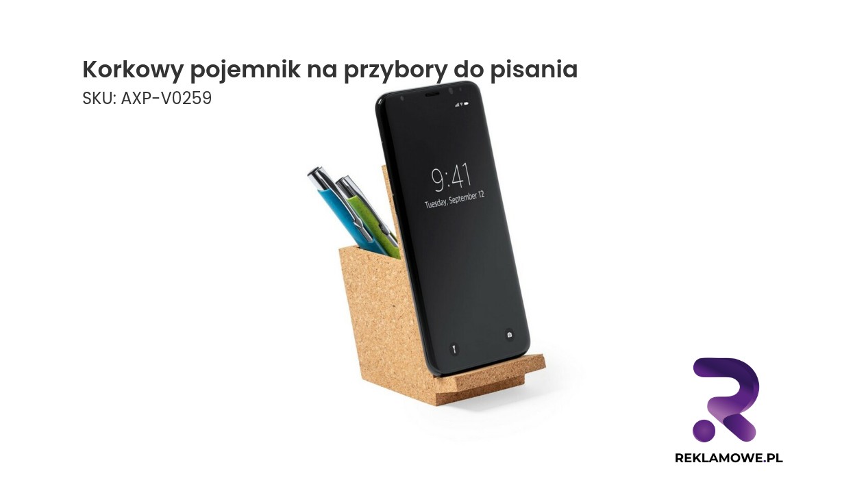 Korkowy pojemnik na przybory do pisania, stojak na telefon Korkowy pojemnik na przybory do pisania idealny do organizacji biurka