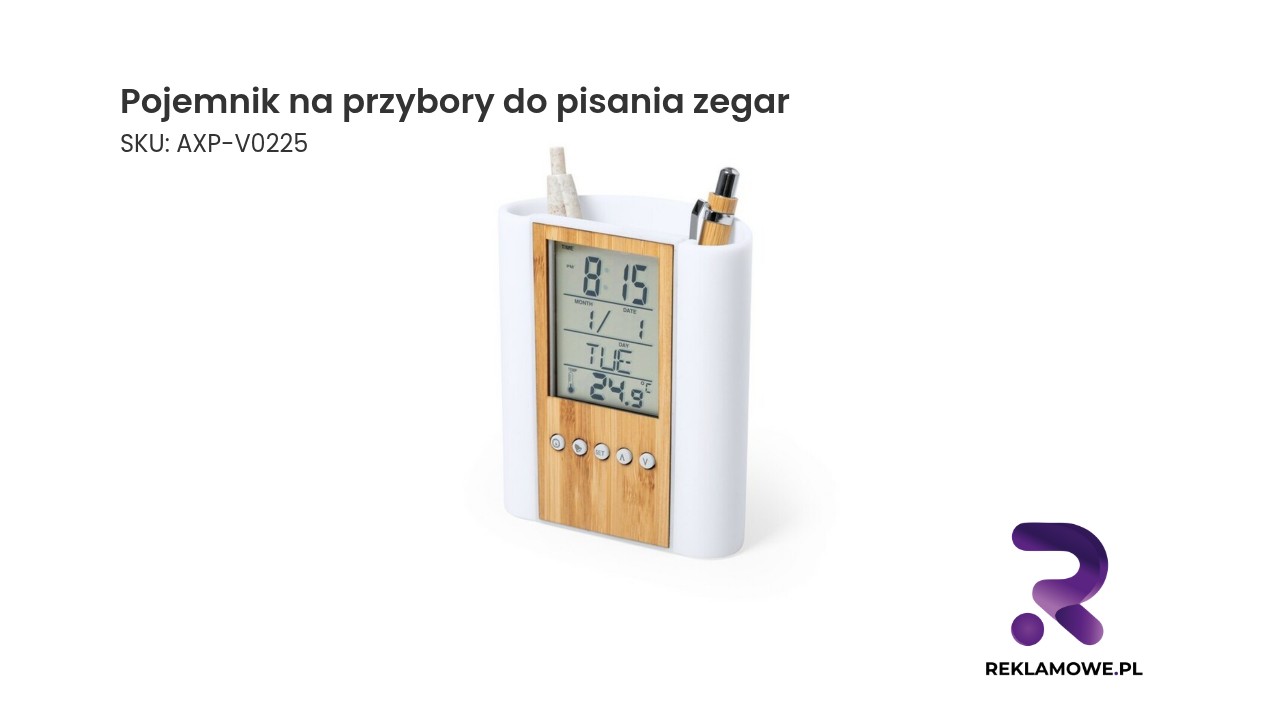 Pojemnik na przybory do pisania z wbudowanym zegarem
