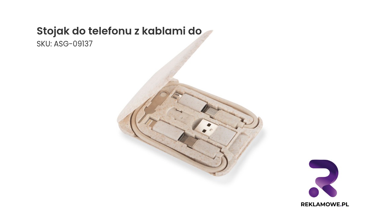 Stojak do telefonu z kablami do ładowania OLIN Stojak do telefonu z miejscem na kable