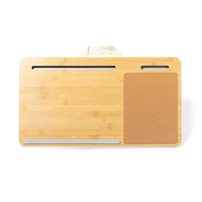 Stojak reklamowy bambusowy organizer na biurko, stojak na laptopa, stojak na telefon, korkowa podkładka pod mysz V0271-00_ITP01 Bambusowy organizer na biurko, stojak na laptopa, stojak na telefon, korkowa podkładka pod mysz V0271-00_ITP01