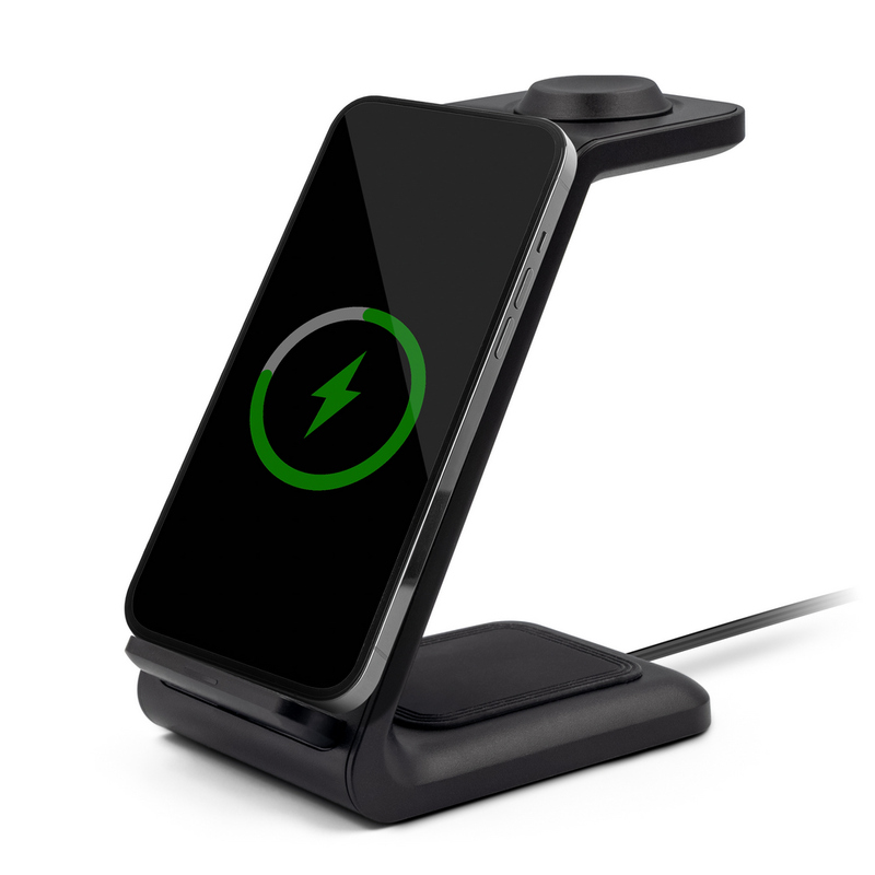 Stojak reklamowy ładowarka bezprzewodowa 15w, 3 w 1, stojak na telefon | todd V1380-03_AAA02 Ładowarka bezprzewodowa 15W, 3 w 1, stojak na telefon | Todd V1380-03_AAA02